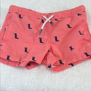 Swim Trunks with Cowboy Boot Print